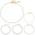 5 шт. винтажное жемчужное ожерелье универсальное жемчужное ожерелье-чокер цепочка для костюма ювелирные изделия из искусственного жемчуга ожерелья подарки для женщин