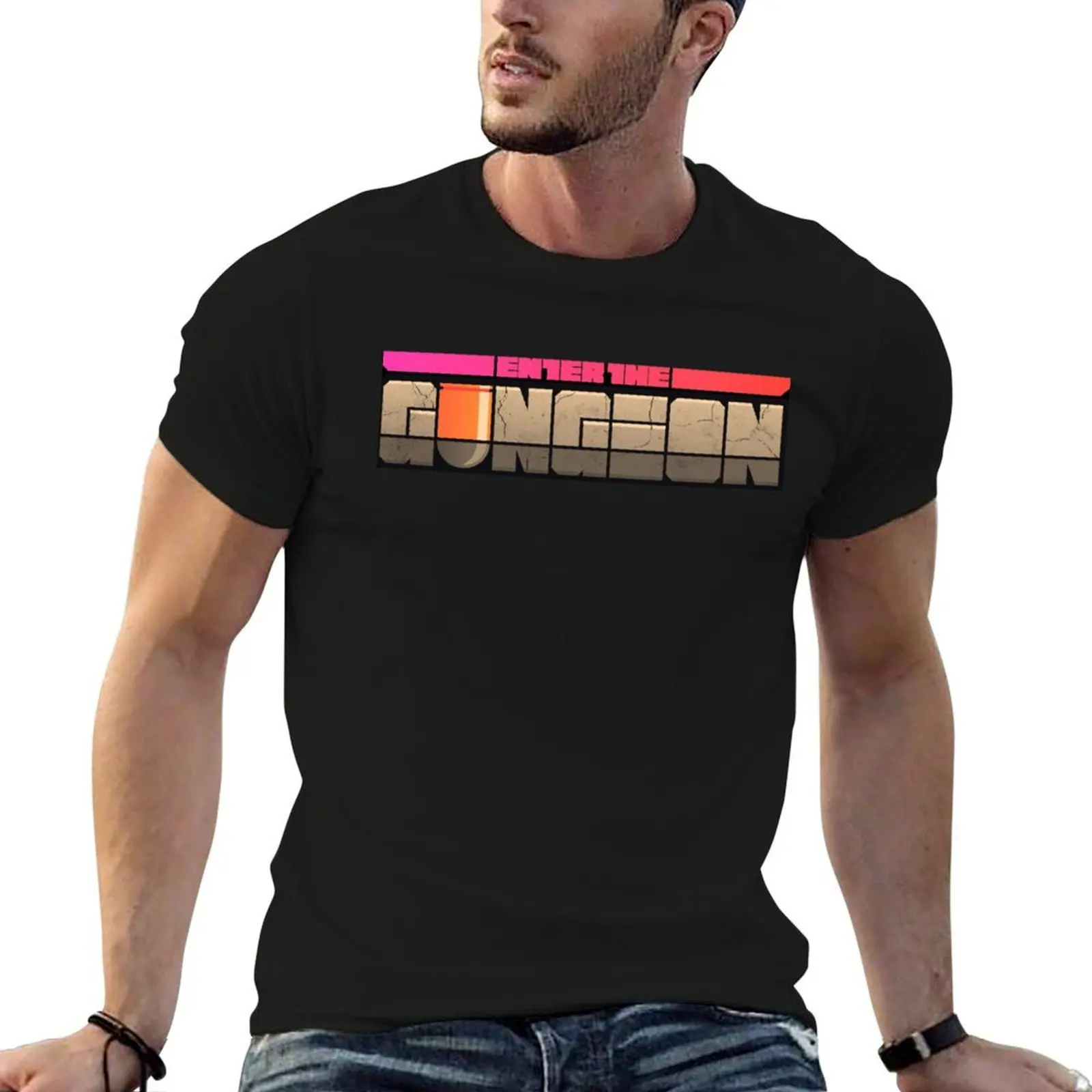 Фото Футболка Enter The Gungeon Logo2 для фанатов, мужская футболка из плотного хлопка, мужские футболки для мужчин, повседневная футболка, мужская хлопковая футболка №1