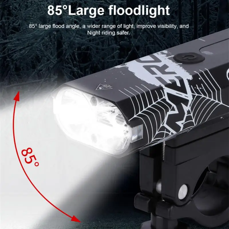 MEROCA 3000mAh Bicycle LED Front Light USB Rechargeable Rainproof Smart Sensing Lamp MTB Road Bike Night Light Warning Lighting