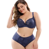 plus size bra for women full cup unlined bra and panty set floral lace women bra set ultra thin panty 6 colors c d dd e f