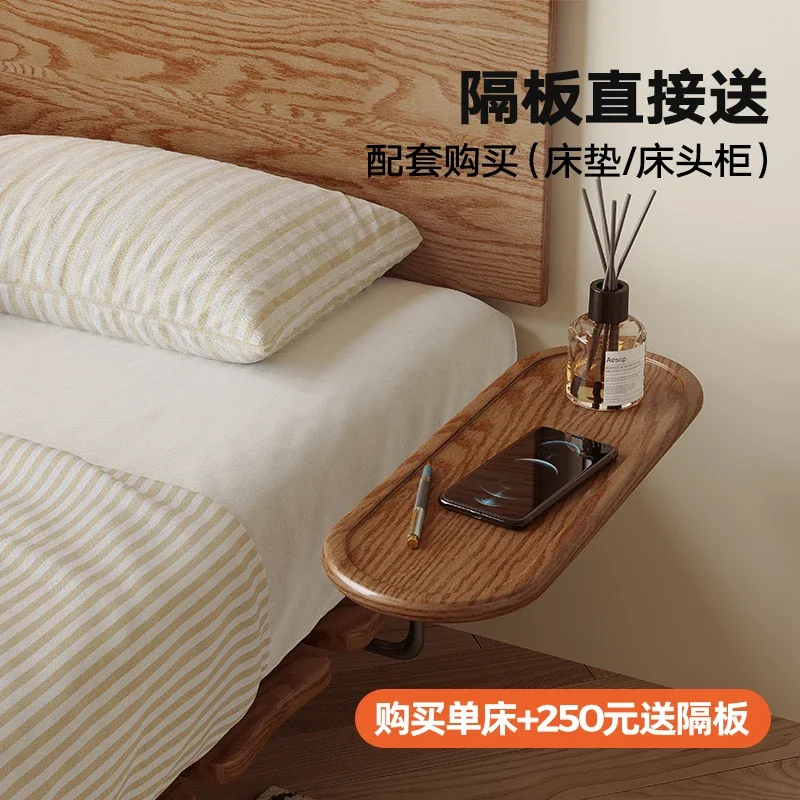 Кровать из цельного дерева ультратонкая прикроватная тумбочка очень тонкая