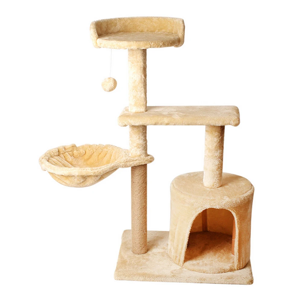 Cat  Climbing Frame, House Furniture for Cats, Fun Climber Scratcher Sisal Natural Material Cat Climber with Bed, Stairs, Toy