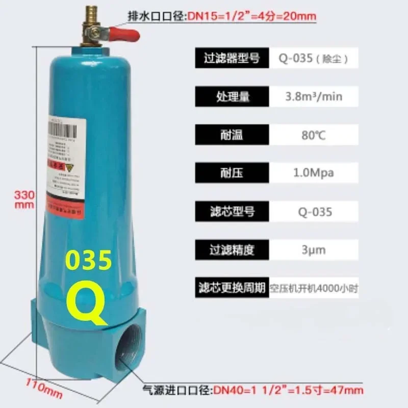 015/035 Q P S C Аксессуары для воздушного компрессора Прецизионный фильтр сжатого