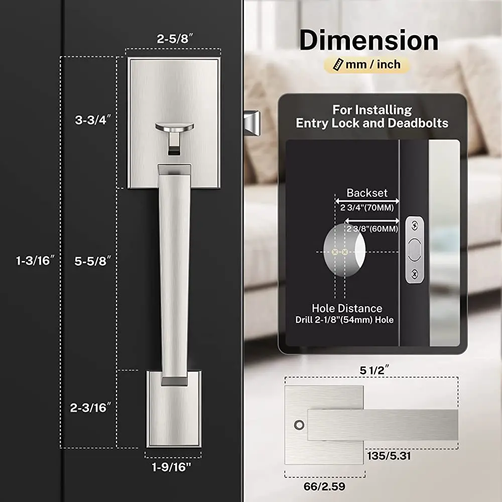 

Американский дверной замок с большой ручкой, современный и простой Внутренний дверной замок, бесшумный механический замок из цинкового сплава