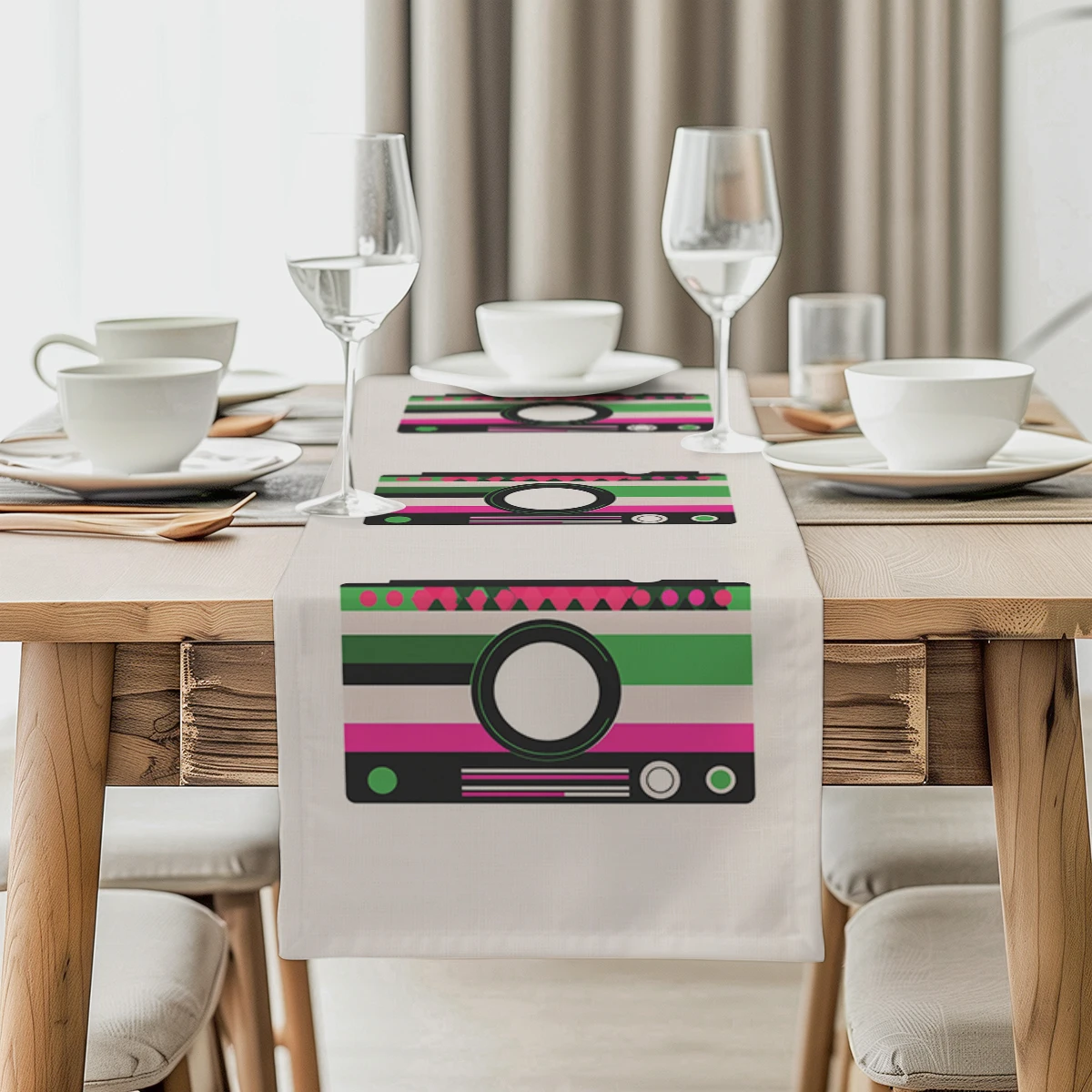 Пониженная Геометрическая лента скатерть из полиэстера для столовой хлопковый