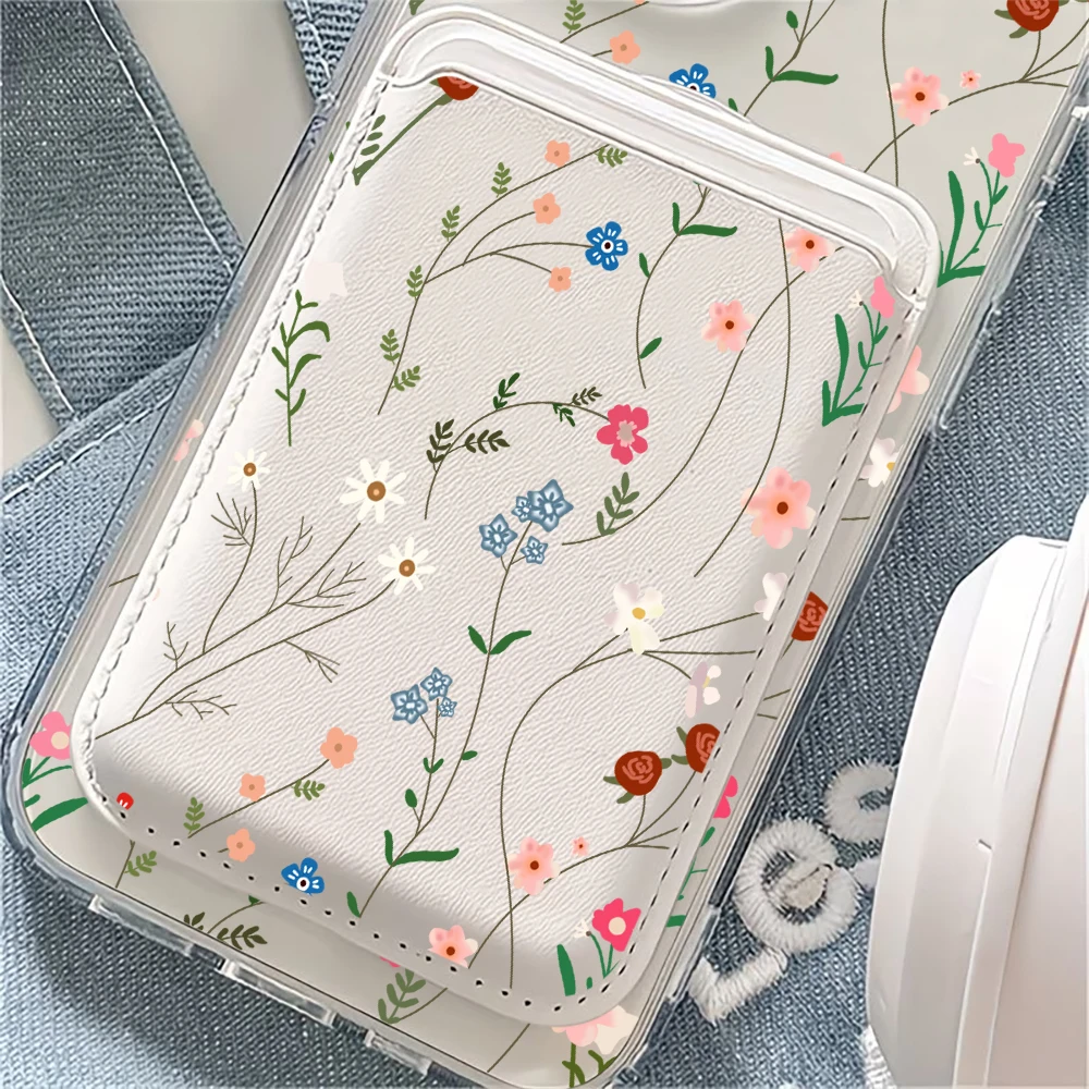 Фото Чехол для телефона с магнитным держателем для карт Wildflowers and Weeds For Magsafe, совместимый с iPhone 17, 16, 13, 15, 12, 14 Pro Max Plus, Air 16E №4
