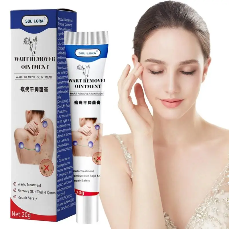 Flat Warts Removal Ointment Remove Skin Tag Hand Foot Corn Mole Acne Herbal Medical Plaster 20g