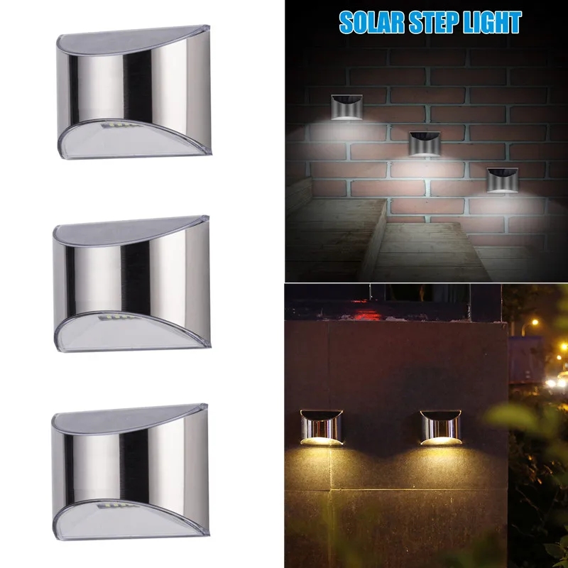 

Outdoor Solar Lights Fence Stairs Lights Waterproof LED Deck Garden Lighting for Yard Patio Garden Decoration Solar Step Lights