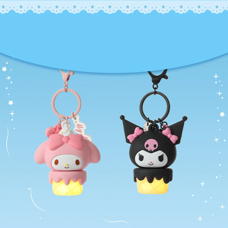 

Kawaii Sanrio Kuromi брелок Hello Kitty аниме мультфильм сумка люминесцентный брелок Подвеска рюкзак игрушки Студенты Девушки Подарки