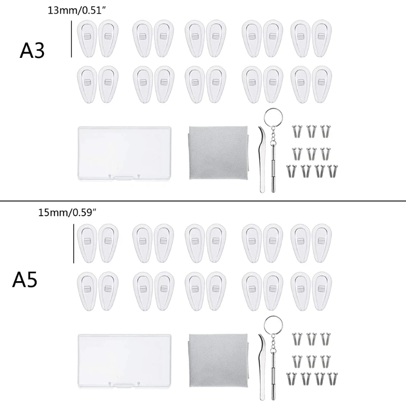 

Носоупоры нажимные из мягкого силикона, комплект аксессуаров для ремонта очков и солнцезащитных очков с противоскользящей воздушной камер...