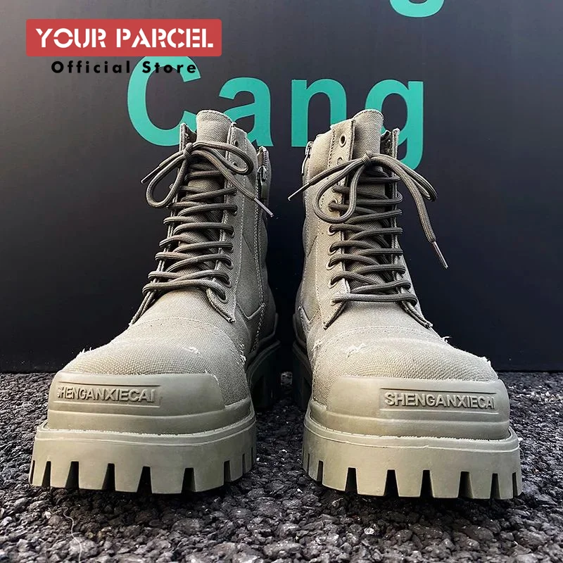 Оригинальные мужские ботинки для верховой езды непромокаемая джинсовая толстая