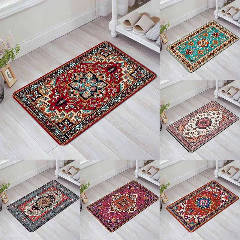 

Customizable Bathroom Mat Indoor Rug Door Mat Home Decor Persian Style Entrance Door Mat Non-Slip Kitchen Living Room Rug