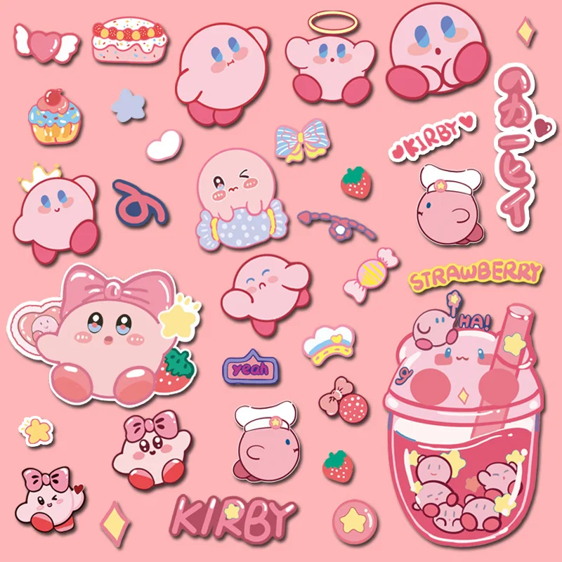 

Kawaii Stickers Cartoon Star Kirby Stickers Laptop Ipad Mobile Phone Water Cup Waterproof Stickers Electric Car Stickers Gift