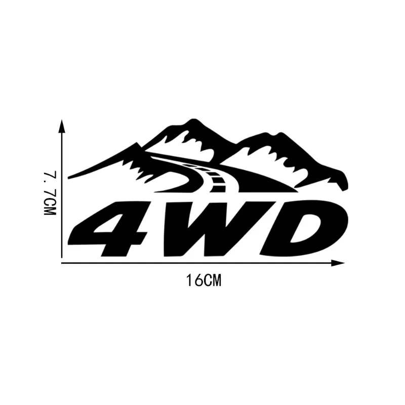 

Самоклеящаяся наклейка, виниловые наклейки 4WD для полного привода, внедорожников, украшения кузова, наклейки для автомобиля, водонепроницаемые, 16*7,7 см