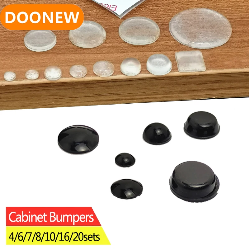

Self Adhesive Rubber Absorber Feet Pads Damper Cabinet Bumpers Silicone Furniture Pads Protective Toilets Door Pad Black