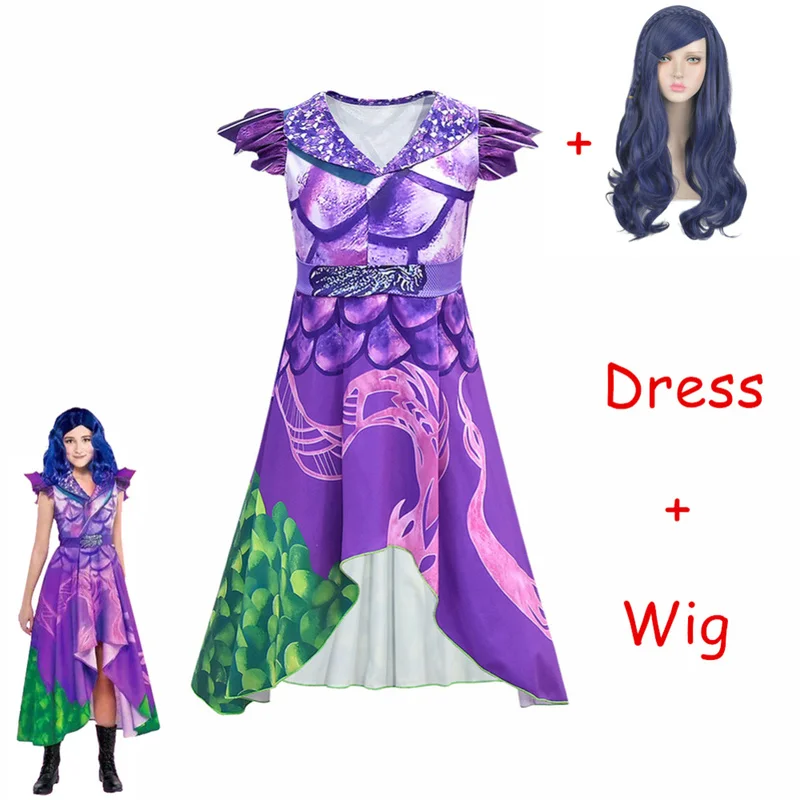 Hot Sale Descendants 3 Evie Cosplay Dress Mal Costume Top Pants Full Set Adult Women Kids Halloween Carnival Costume for Girls