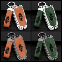 metal leather car remote key case cover shell for ford fiesta focus 34 mondeo ecosport kuga focus st car key remote control case