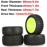 4pcs 86mm rim rubber tires tyre wheel for 144001 124019 124018 104001 hsp tamiya 110 112 114 rc car