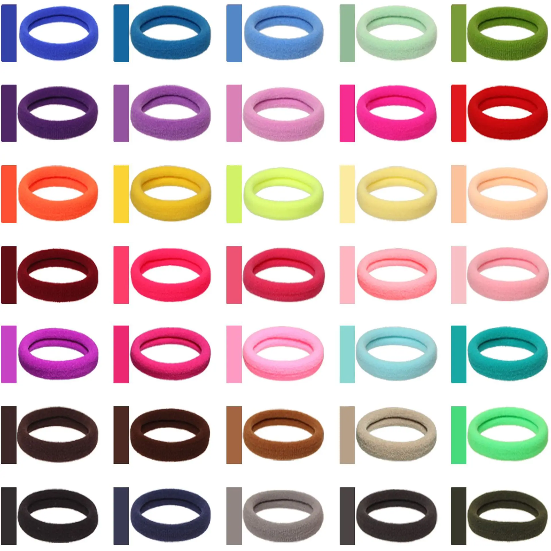 

100Pcs/Set Girls Items New Wholesale Dia 4.3cm High Elastic Women Accessories Hair Bands Hairdress Head Ware Ties Solid Color