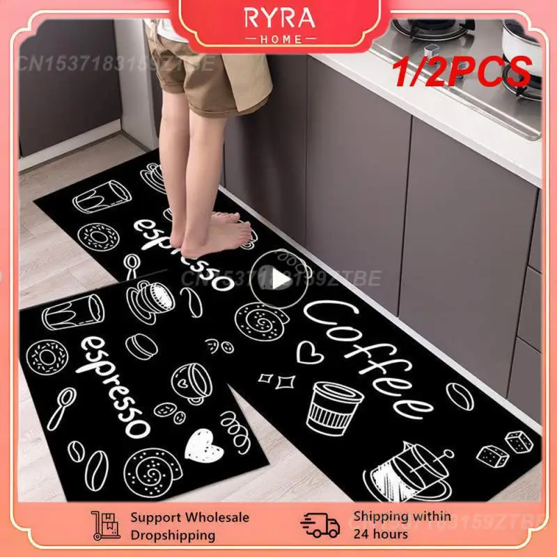 

1/2 шт. Новый Кухонный напольный коврик, посуда, узор, входной дверной коврик, напольный коврик для ванной, противоскользящий длинный коврик для гостиной