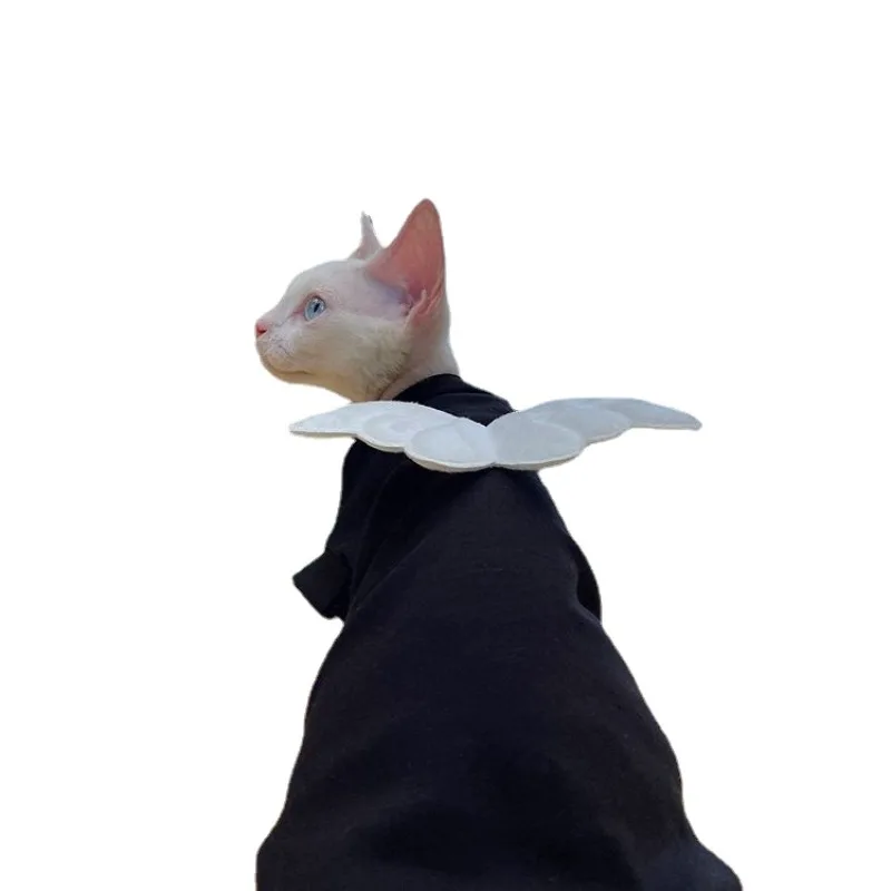 Сфинкс безволосовая Одежда для кошек Жилет ЧЕРНЫЕ милые крылья ангела