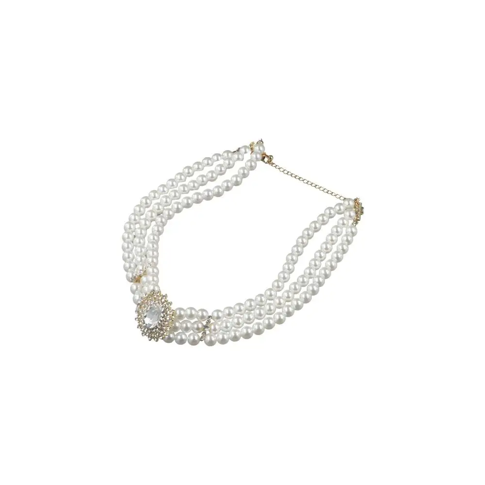 Темпераментный жемчуг стразы цветочный сплав Хепбернеск женское ожерелье