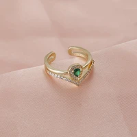 luxury copper ring gold color micro zircon elegant fashion jewelry adjustable rings for girl women accessories
