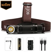 sofirn sp40a tir optics lens headlamp lh351d led 18650 usb rechargeable head lamp 1200lm torch with magnet tail cap