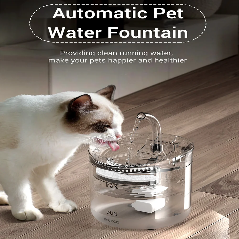 

2L Cat Water Fountain Filter Automatic Sensor Drinker For Cats Feeder Pet Water Dispenser Auto Drinking Fountain For Cats Dogs