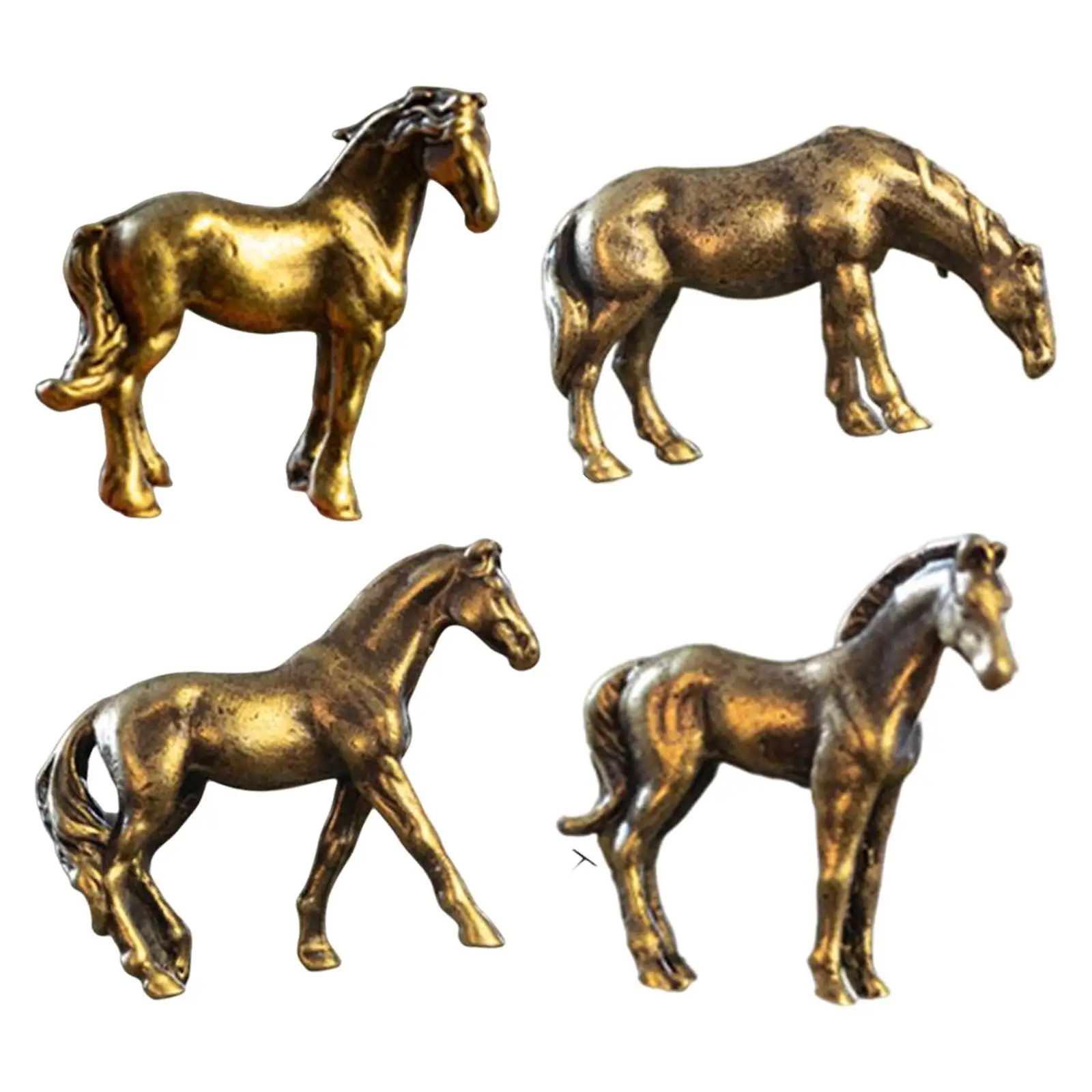 

Miniature Horse Statues Decorative Multipurpose Zinc Alloy Figurines for Landscape Pavilion Life Scene Festivals DIY Accessory
