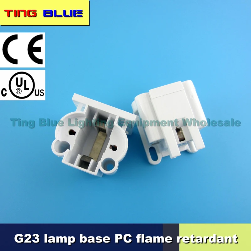 (20pcs)G23 lamp head LED energy-saving lamp 2U tube lamp holder grille lamp ceiling lamp flat lamp two-pin socket 250V 2A