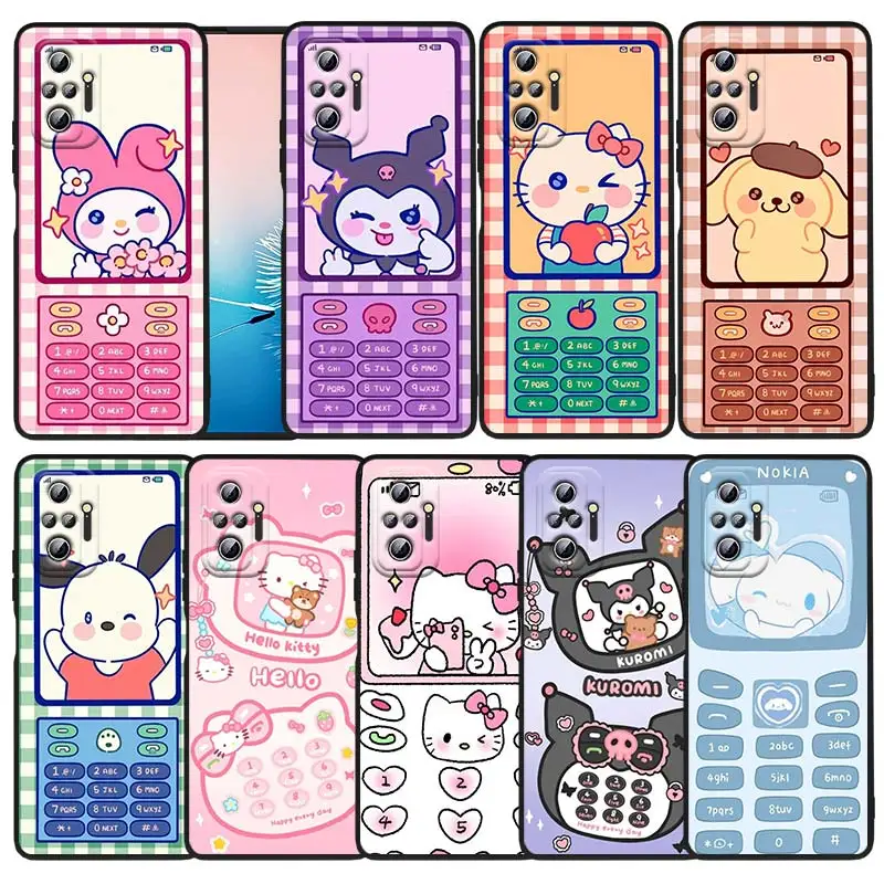 

Nokia Sanrio Melody Kulomi Phone Case For Xiaomi Redmi Note 12 11E 11S 11 11T 10 10S 9 9T 9S 8 8T Pro Plus 5G Funda Black Cover