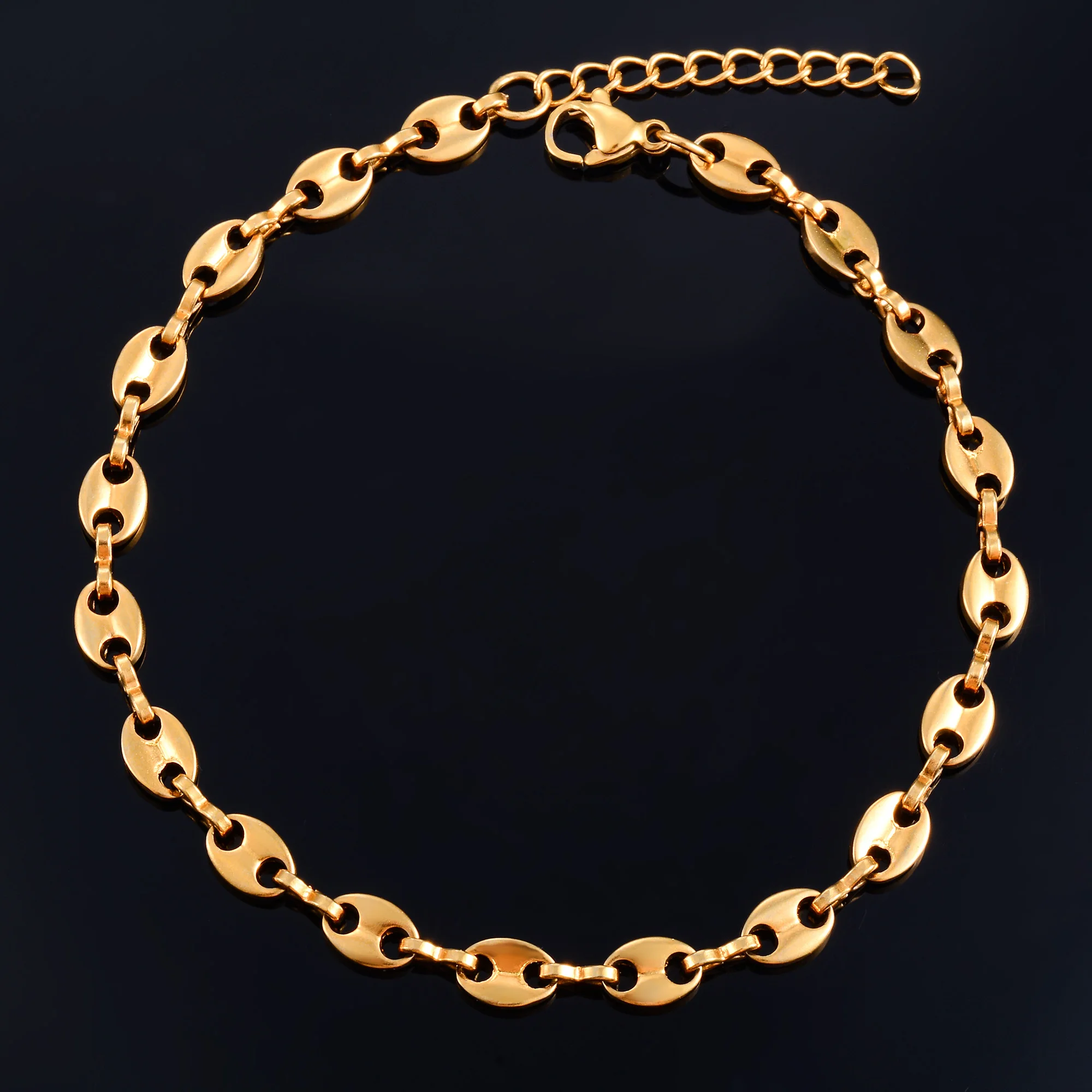 Браслет-цепочка из нержавеющей стали с кофейными зернами