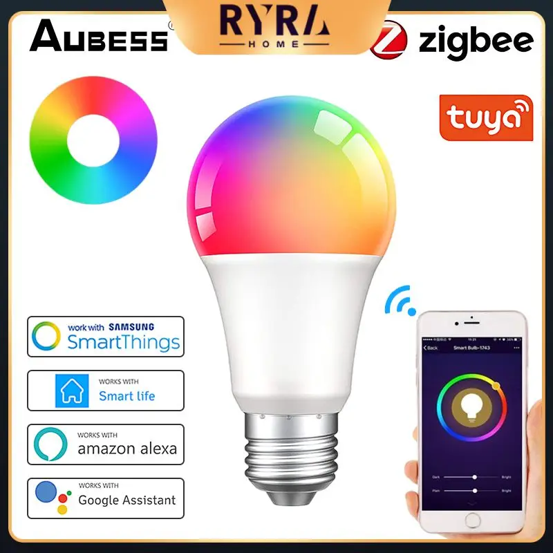 

E27 110v 220v Tuya Bulb Voice Control Brightness Led Lamp Music Mode Adjustable Color Pair With Echo And Google Home Assistant