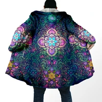 psychedelic 3d all over printed fashion winter menwomen hooded cloaks fleece wind breaker unisex casual warm overcoat 01