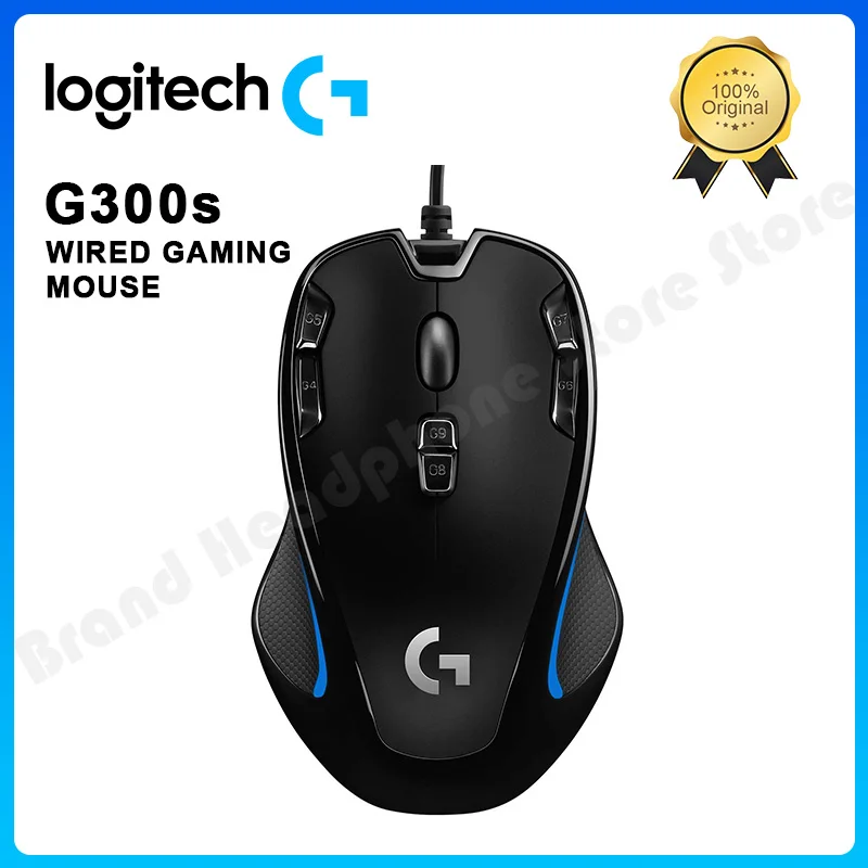 

Logitech G300s Optical Gaming Wired Mouse 2500DPI Game DPI switch With 7 Color Backlit USB Gaming Mice For Gamer