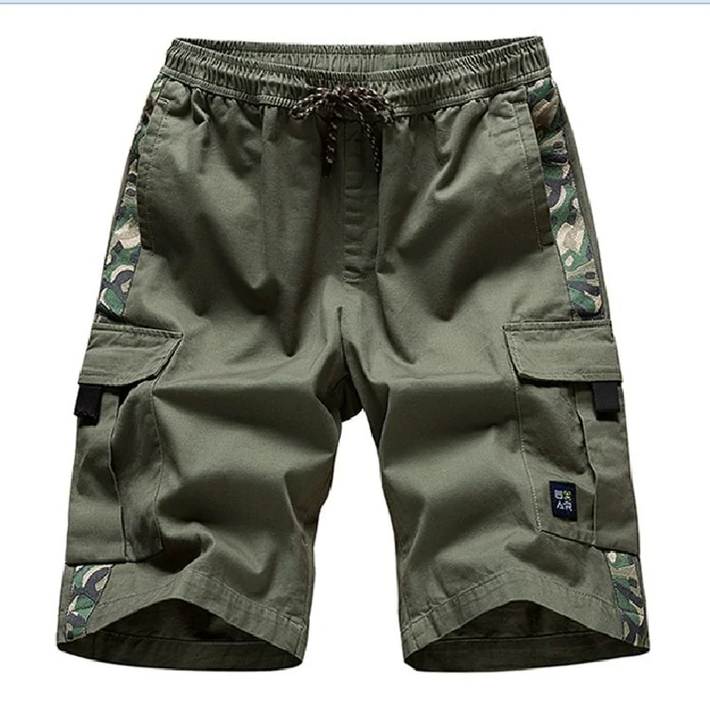 

Cargo Shorts Men Cotton Bermuda Male Summer Military Style Straight Work Pocket Lace Up Short Trousers Casual Vintage Shorts Man