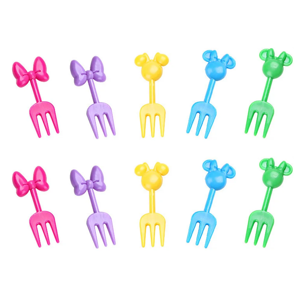 

10Pcs Children Fruit Forks Dessert Toothpicks Reusable Lunch Buffet Picks Stick for Household Kindergarten