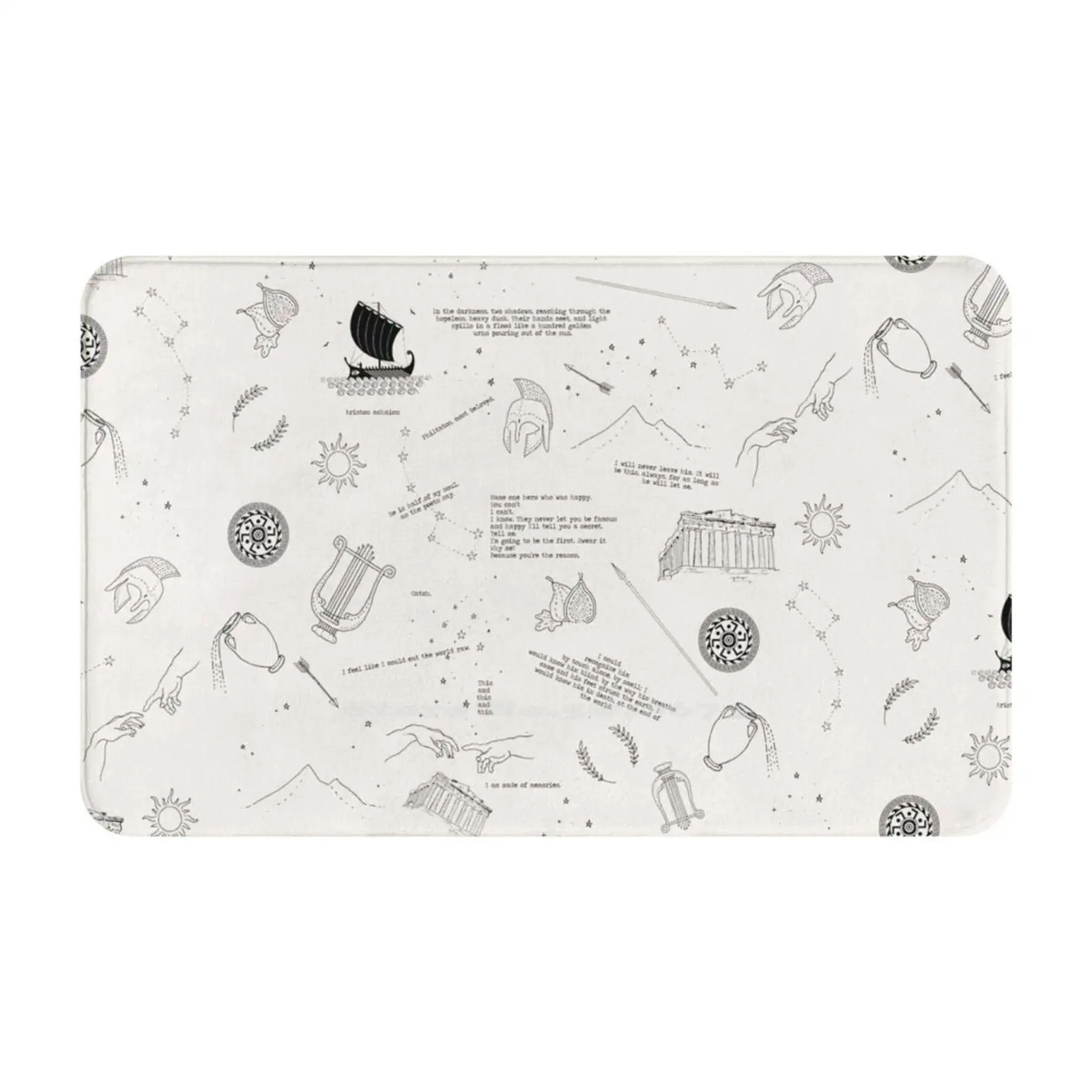 3D домашние товары из ахиллесов, коврик, коврик для ног, коврик для ног, песня Ахиллес, Tsoa, патрохиллы, патрокло, патрокло