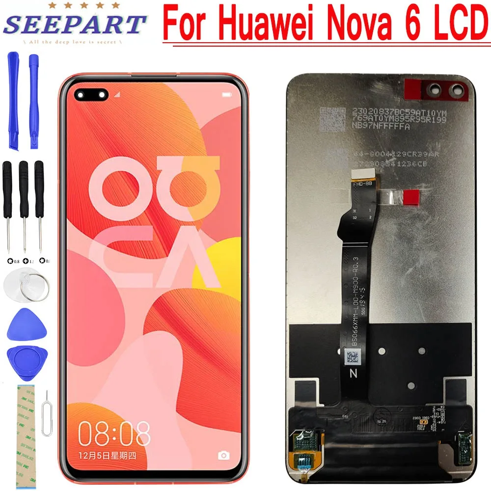 ЖК-дисплей V30 для Huawei Honor View 30 с сенсорным экраном и дигитайзером в сборе Nova 6