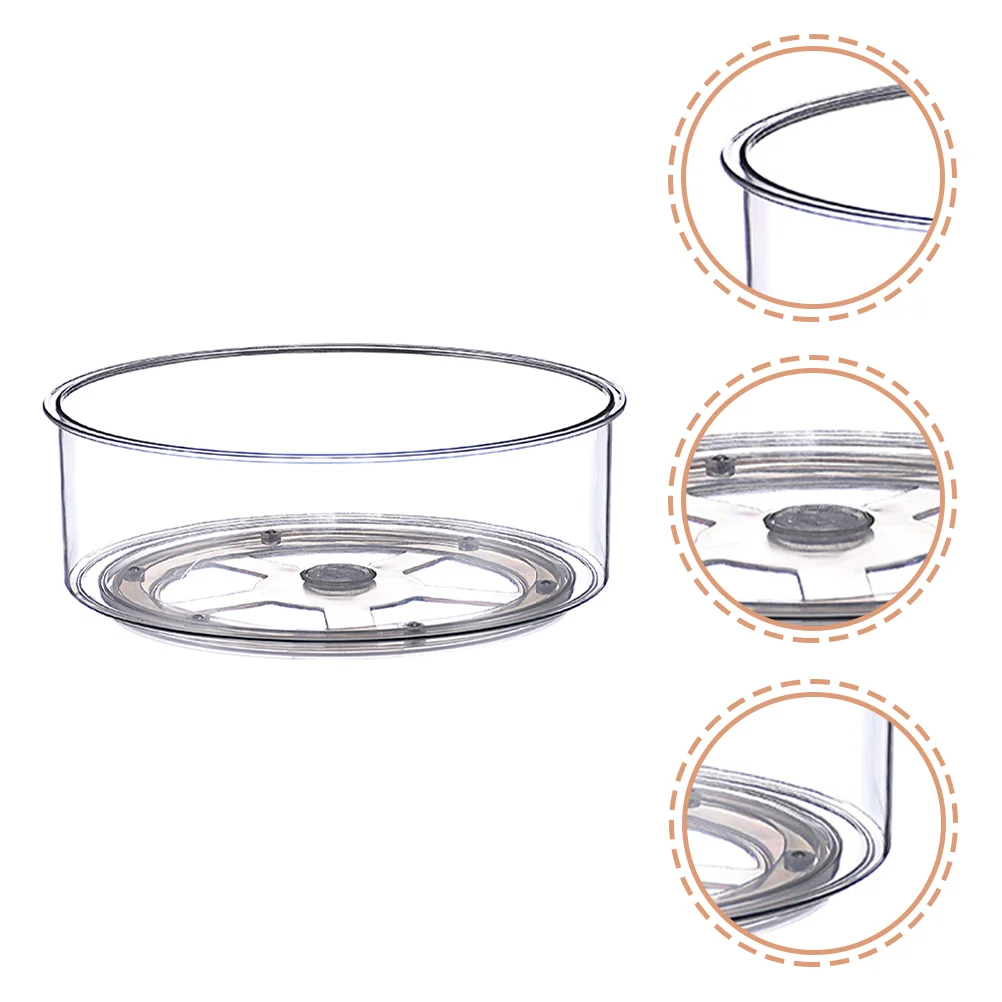 

Organizer Rack Turntable Cabinet Lazy Storage Susan Rotating Kitchen Snack Condiment Holder Seasoning Bottle Pantry Clear Tray