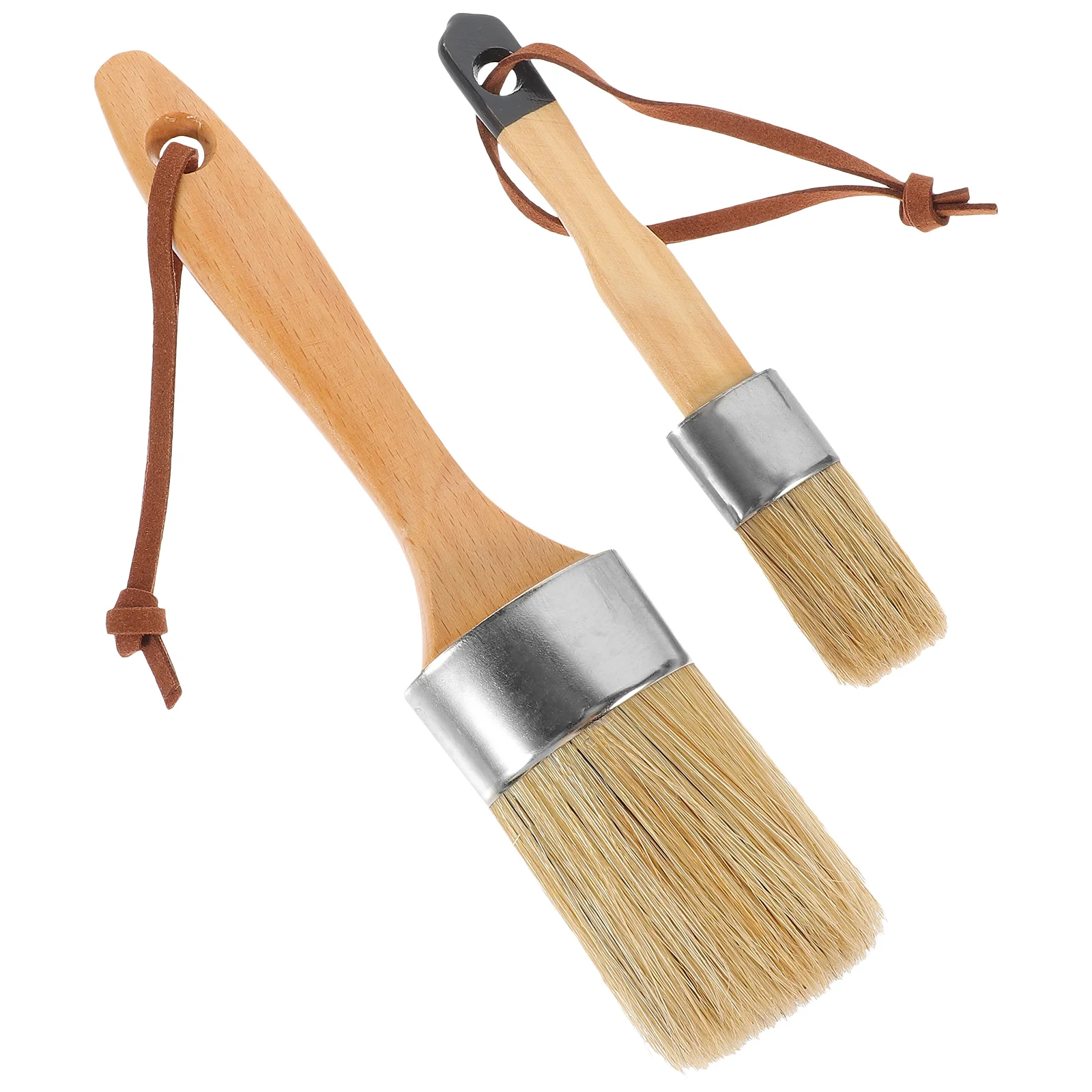 

2 Pcs Stain Brush Furniture Paint Major Deck Chalk Brushes Bristles Walls Applying