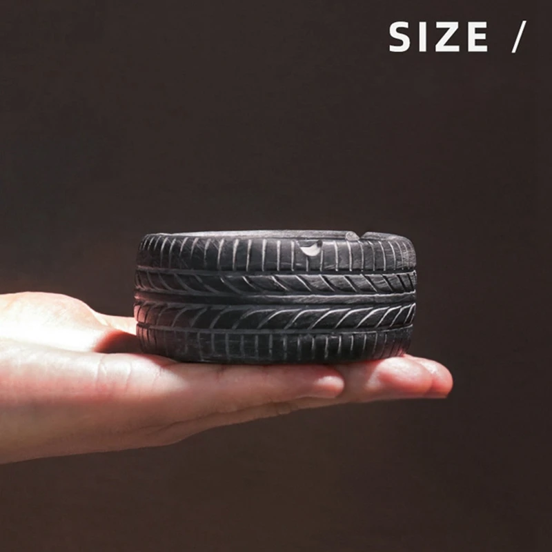 

Retro Distressed Tire Resin Ashtray Creative Home Living Room Bar Desktop Decoration Portable Ashtray