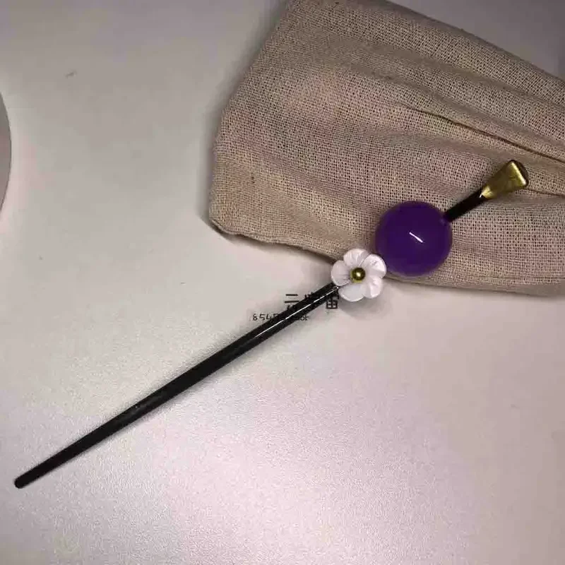 Takerlama Tamayo заколка Косплей Anime Kimetsu No Yaiba фиолетовые бусины Цветочные заколки для