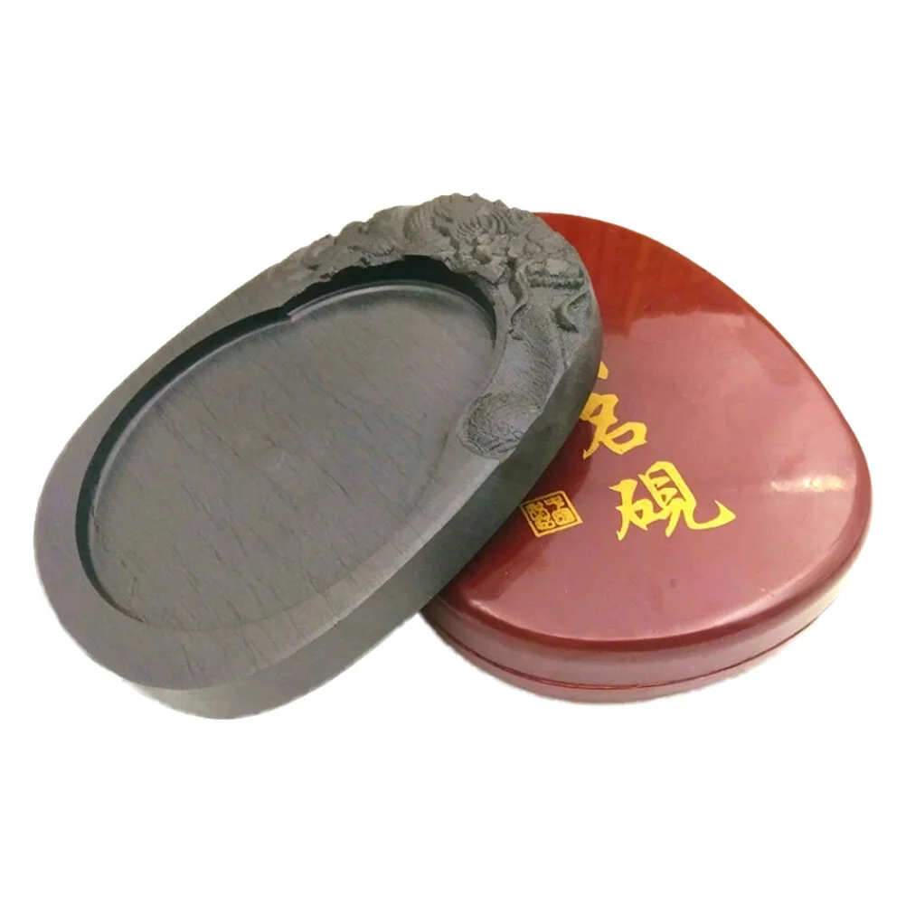 

Bracket Ink Grinding Stone Traditional Inkslab Writing Inkstone Bath Tub Students Stationery Painting Plate Cover