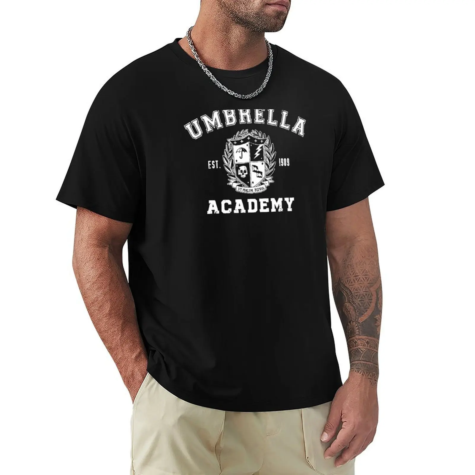 Фото Футболка Umbrella Academy (с легким принтом) для фестивалей, повседневная, с коротким рукавом №1