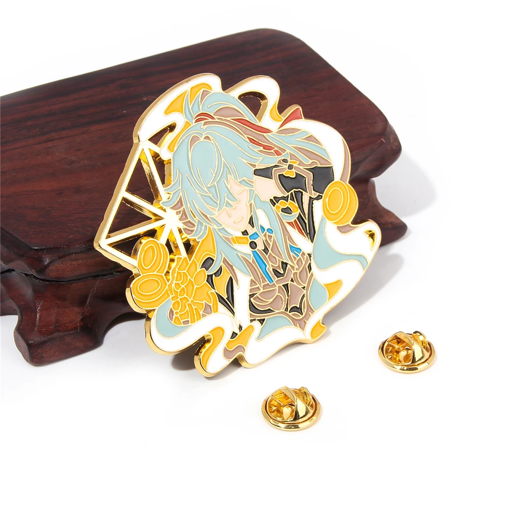Брошь из металлического сплава с изображением героев игры Honkai Star Rail Kafka Seele Elysia Jing