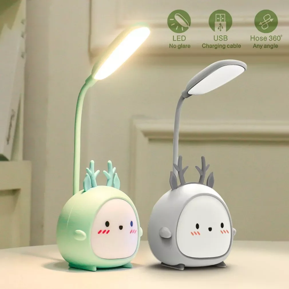 

Cute Cartoon Desk Lamp Foldable Light LED Desk Lamp USB Recharge LED Reading Light Eye Protective Colorful Night light