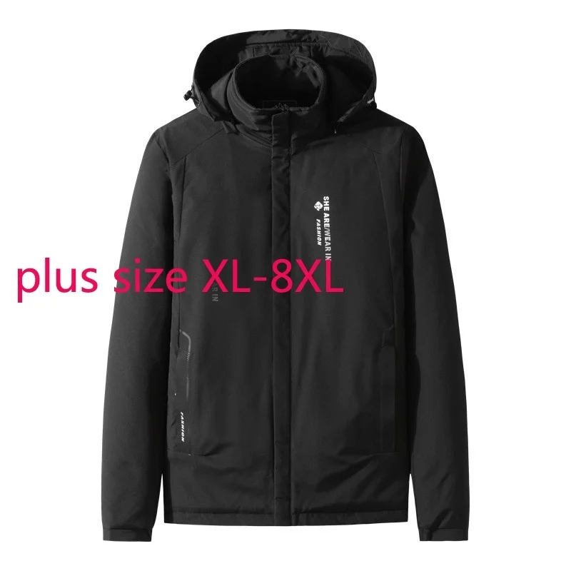 New Arrival Fashion Super Large Winter Men Stand Collar Hooded Plush Padded Clothes Thick Casual Plus Size XL-3XL4XL5XL6XL7XL8XL