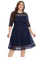 2022 plus size women colthing lace o neck summer street fashion for short sleeve dress casual party dresses